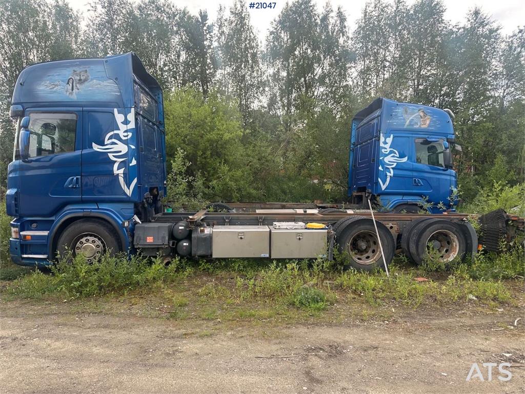 Scania R500 container truck w/ lift and replaced engine. 2005 21047 R500 container truck w/ lift and replaced engine. 2005...