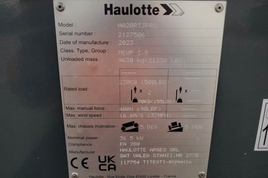 Haulotte HA20RTJ Pro Valid inspection, *Guarantee! 20.6 m W 2023 HAULOTTE - HA20RTJ Pro - 61461 HA20RTJ Pro Valid inspecti...