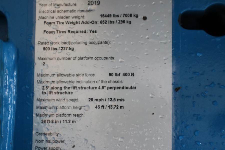 Genie S45 Valid inspection, *Guarantee! Diesel, 4x4 Driv 2019 GENIE - S45 - 60267 S45 Valid inspection, *Guarantee! Diesel...