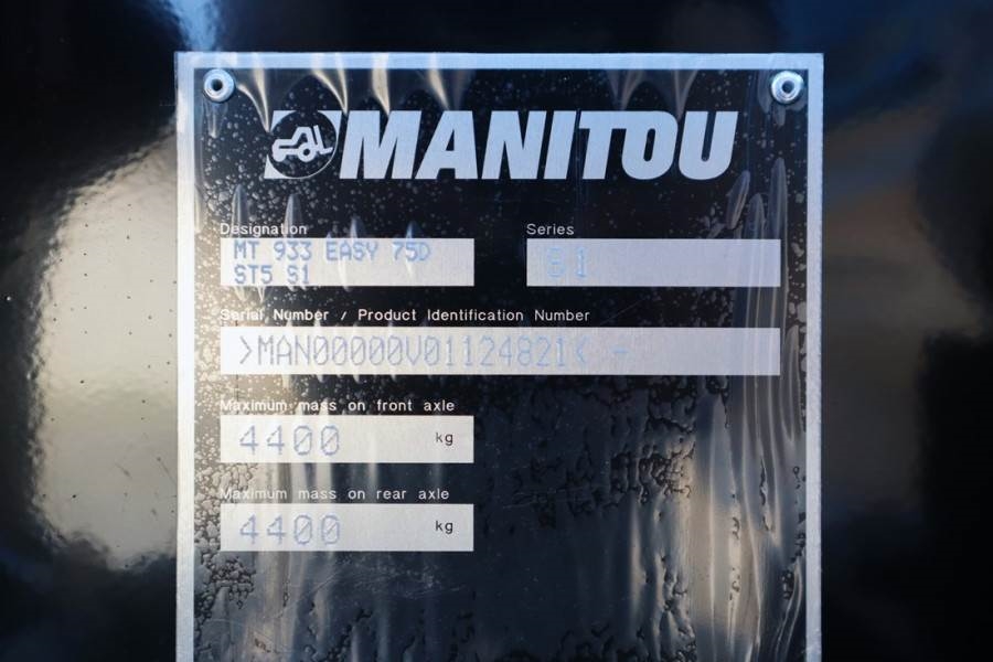 Manitou MT933 EASY 75D ST5 S1 Valid inspection, *Guarantee 2024 MANITOU - MT933 EASY 75D ST5 S1 - 62971 MT933 EASY 75D ST5...