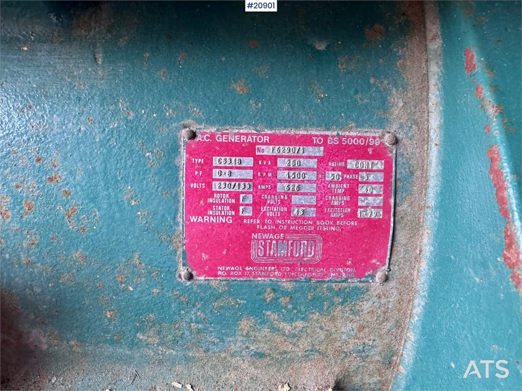 Newage Stamford Generator – 250 kVA – Only 94 Hours 20901 Newage Stamford Generator – 250 kVA – Only 94 Hours 1 Generators...