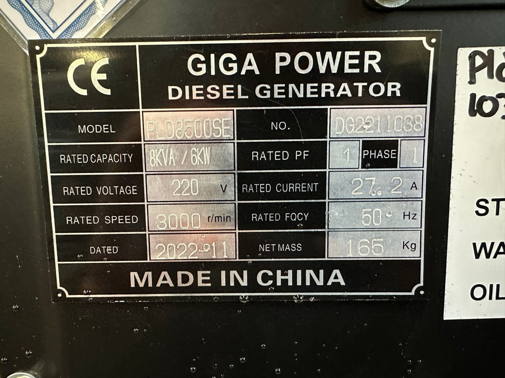 Giga power PLD8500SE 8 kVA silent generator 2022 00031642 Giga power PLD8500SE 8 kVA silent generator 2022 0 image 10