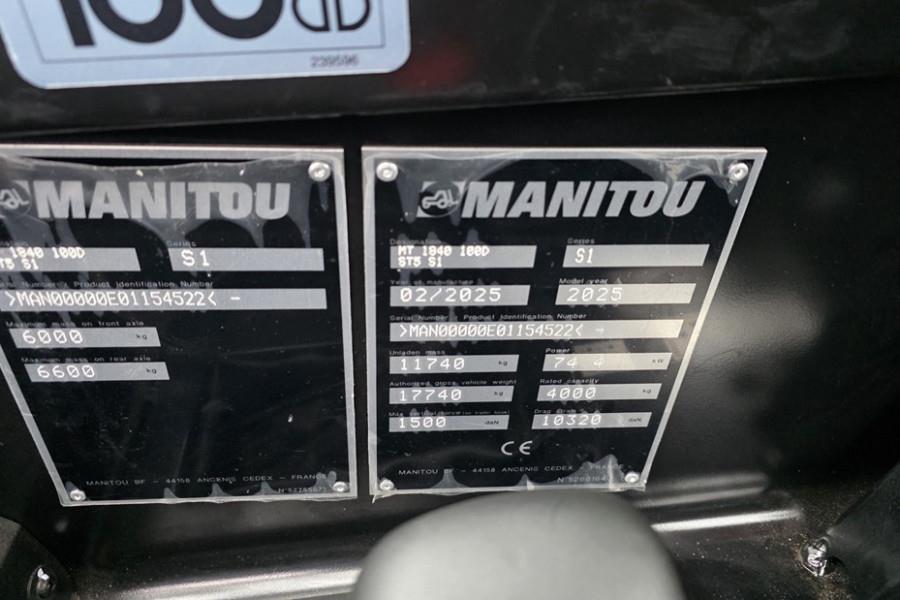 Manitou MT1840 100D ST5 S1 Valid inspection, *Guarantee! D 2025 MANITOU - MT1840 100D ST5 S1 - 63438 MT1840 100D ST5 S1 Va...