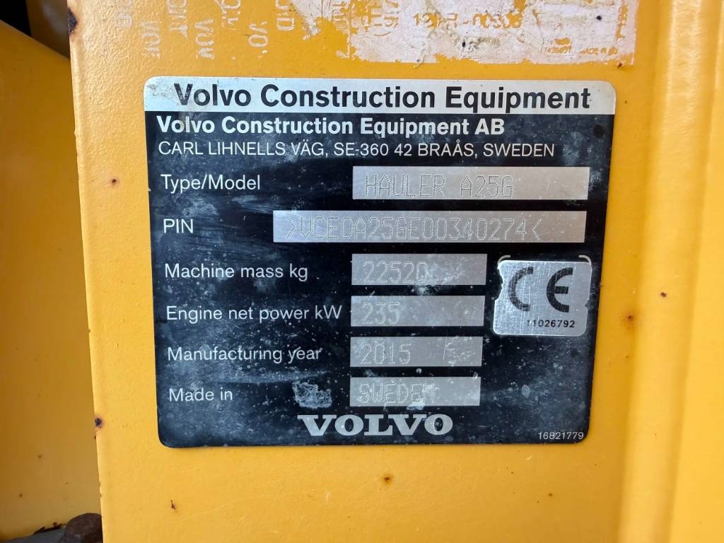 Volvo A25G | 95% good Bridgestone tires 2015 211069 A25G | 95% good Bridgestone tires 2015 1 image 7