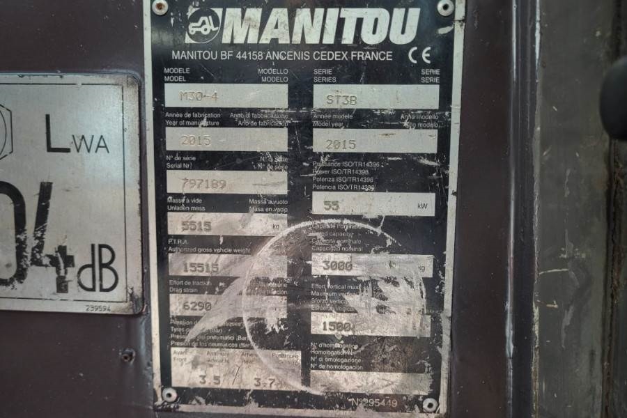 Manitou M30-4 Valid Inspection, *Guarantee, Diesel, 4x4 Dr 2015 MANITOU - M30-4 - 61581 M30-4 Valid Inspection, *Guarantee...