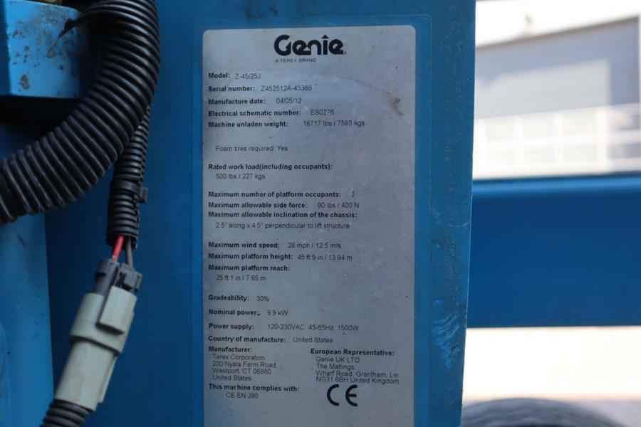 Genie Z45/25J As-Is, Bi-Energy Diesel / Battery, 4x2 Dri 2012 GENIE - Z45/25J - 61840 Z45/25J As-Is, Bi-Energy Diesel / Ba...