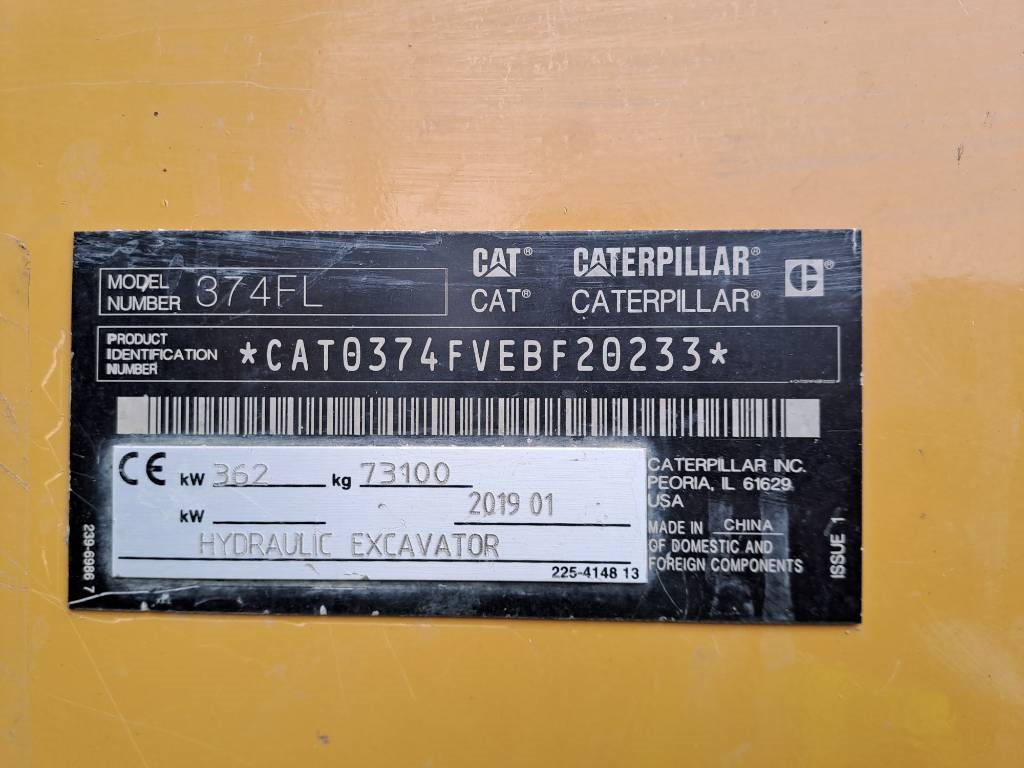 CAT 374FL 2019 ATR-2164 374FL 2019 1 Crawler Excavators image 11