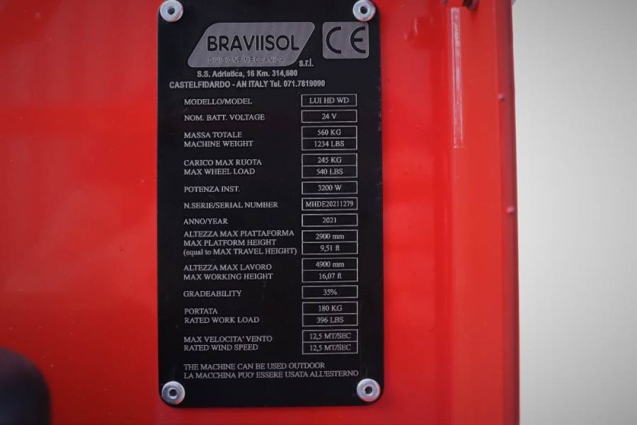 Bravi LUI HD WD Leonardo New, Electric, 4.90m Working He 2021 BRAVIISOL - LUI HD WD Leonardo - 60674 Bravi LUI HD WD Leona...
