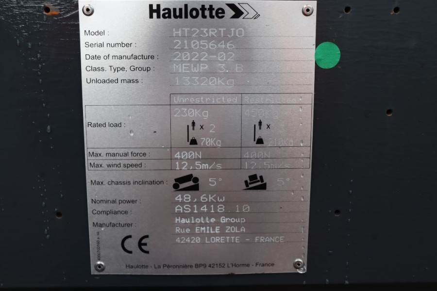 Haulotte HT23RTJ O Valid Inspection, *Guarantee! Diesel, 4x 2022 HAULOTTE - HT23RTJ O - 60880 HT23RTJ O Valid Inspection, ...