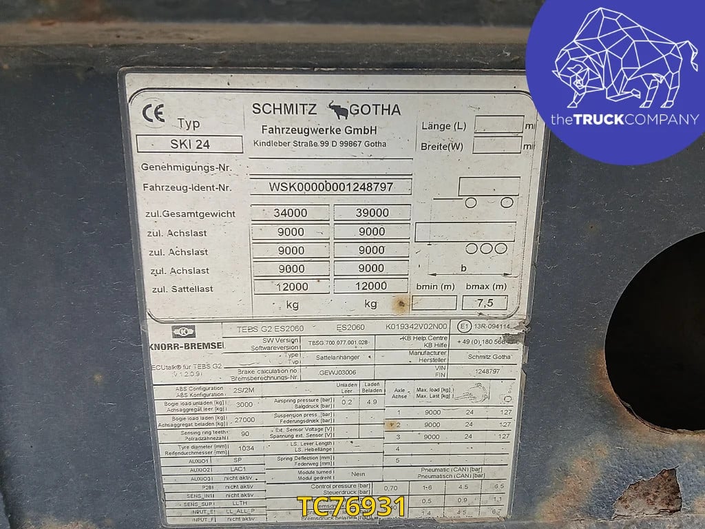 Schmitz Cargobull Tipper 2009 TC76931 Schmitz Cargobull 2009 1 Tipper trucks image 10