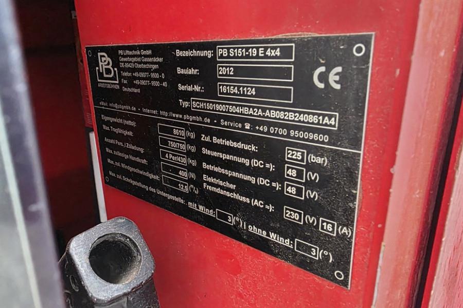 PB Lifttechnik S151-19E 4x4 Electric, 4x4 Drive, 15m Working Heig 2012 PB LIFTTECHNIK - S151-19E 4x4 - 90390 PB Lifttechni...