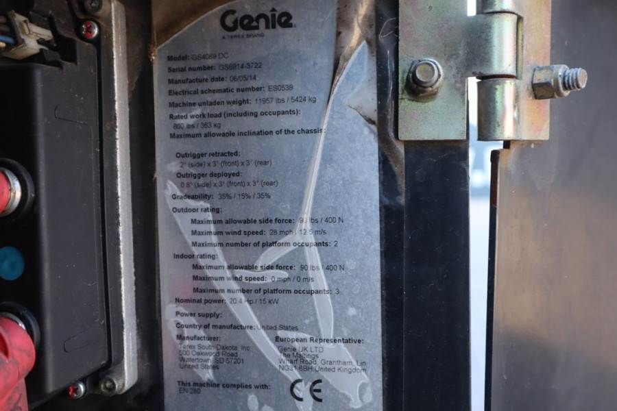 Genie GS4069DC Electric, 14m Working Height, 363kg Capac 2014 GENIE - GS4069DC - 61990 GS4069DC Electric, 14m Working Heig...