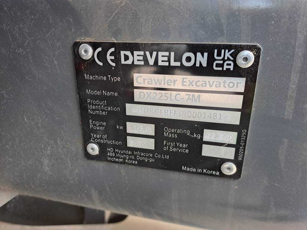 Doosan DX 225 LC-7M (UNUSED, multiple units available) 2025 ATR-1925 DX 225 LC-7M (UNUSED, multiple units available) 2025 ...