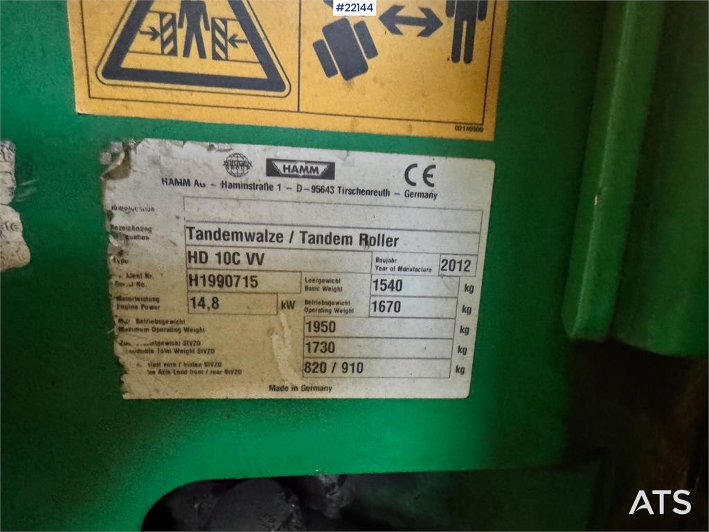 Hamm HD10C roller WATCH VIDEO 2012 22144 HD10C roller WATCH VIDEO 2012 1 image 15