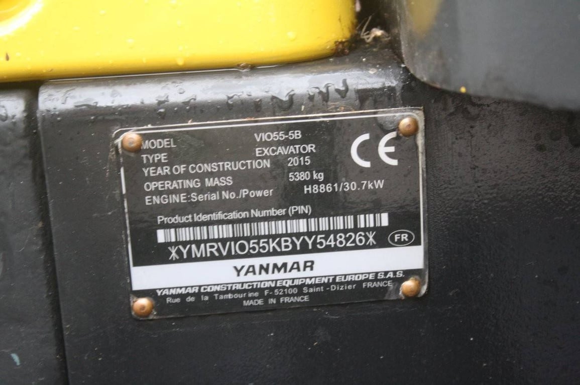 Crawler excavator Yanmar ViO55-5B Diesel 30.7kW 2015 2015 ViO55-5B 2015 1 Crawler Excavators image 7