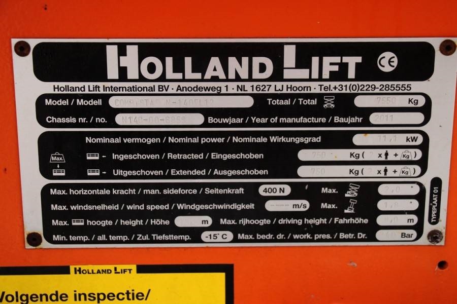 Holland Lift Combistar N-140EL12 Valid inspection, 2011 HOLLAND - Lift Combistar N-140EL12 - 60146 Holland lift Combistar ...