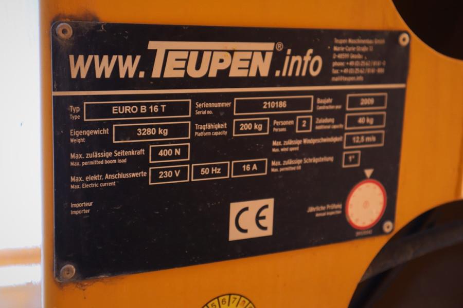 Teupen EURO B16T As-Is, Driving Licence B/3, Diesel, 16m 2009 TEUPEN - EURO B16T - 62131 EURO B16T As-Is, Driving Licence ...