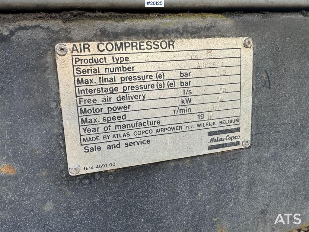 Atlas Copco GA 355 screw compressor 1986 20125 GA 355 screw compressor 1986 1 Compressors image 9