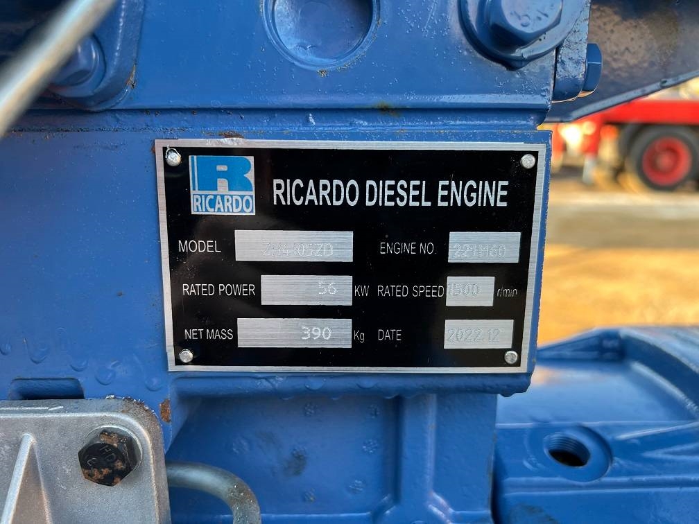 Ricardo 50kva (40kw) generator 3 phase 50hz 400v unused 2022 5009a Ricardo 50kva (40kw) generator 3 phase 50hz 400v unused...