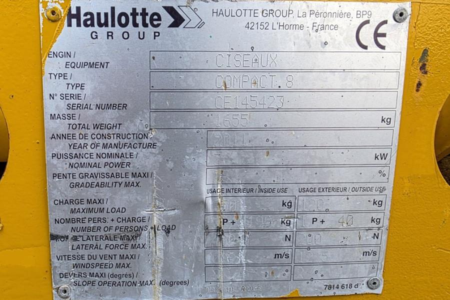 Haulotte Compact 8 Electric, 8.2m Working Height, 350kg Cap 2011 HAULOTTE - Compact 8 - 61869 Compact 8 Electric, 8.2m Wor...