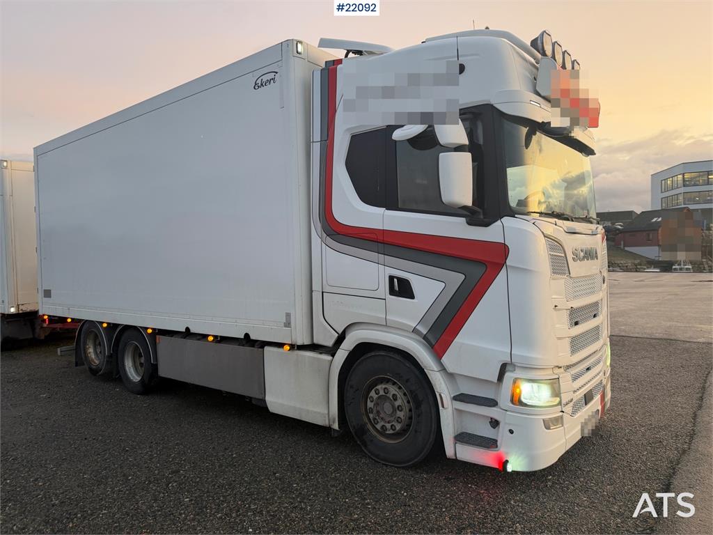 Scania S650 6x2 box truck w/ Ekeri 4 axle box trailer w/ 2018 22092 S650 6x2 box truck w/ Ekeri 4 axle box trailer w/ 2018...
