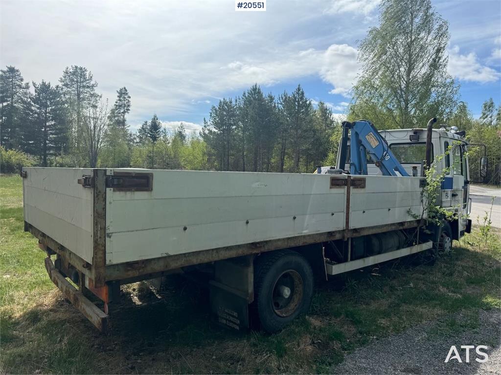 Volvo FL4 Flatbed Truck with HMF Crane – Sold as a Repai 1987 20551 FL4 Flatbed Truck with HMF Crane – Sold as a Repai 198...