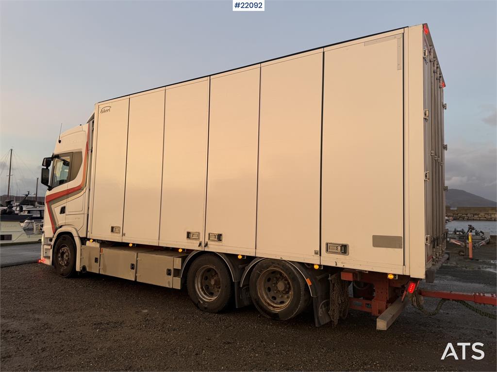 Scania S650 6x2 box truck w/ Ekeri 4 axle box trailer w/ 2018 22092 S650 6x2 box truck w/ Ekeri 4 axle box trailer w/ 2018...