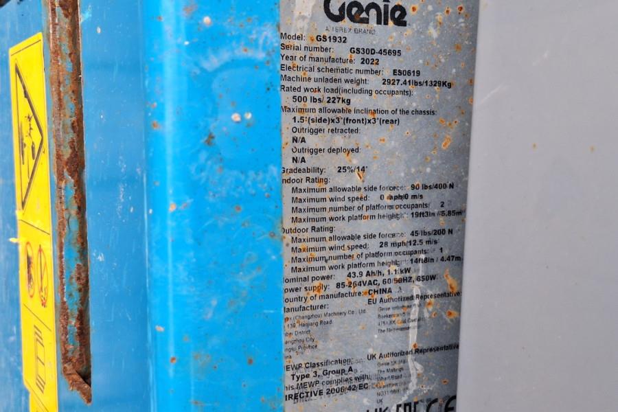 Genie GS1932 E-Drive Several In Stock, 8m Working Height 2022 GENIE - GS1932 E-Drive - 63742 GS1932 E-Drive Several In Sto...