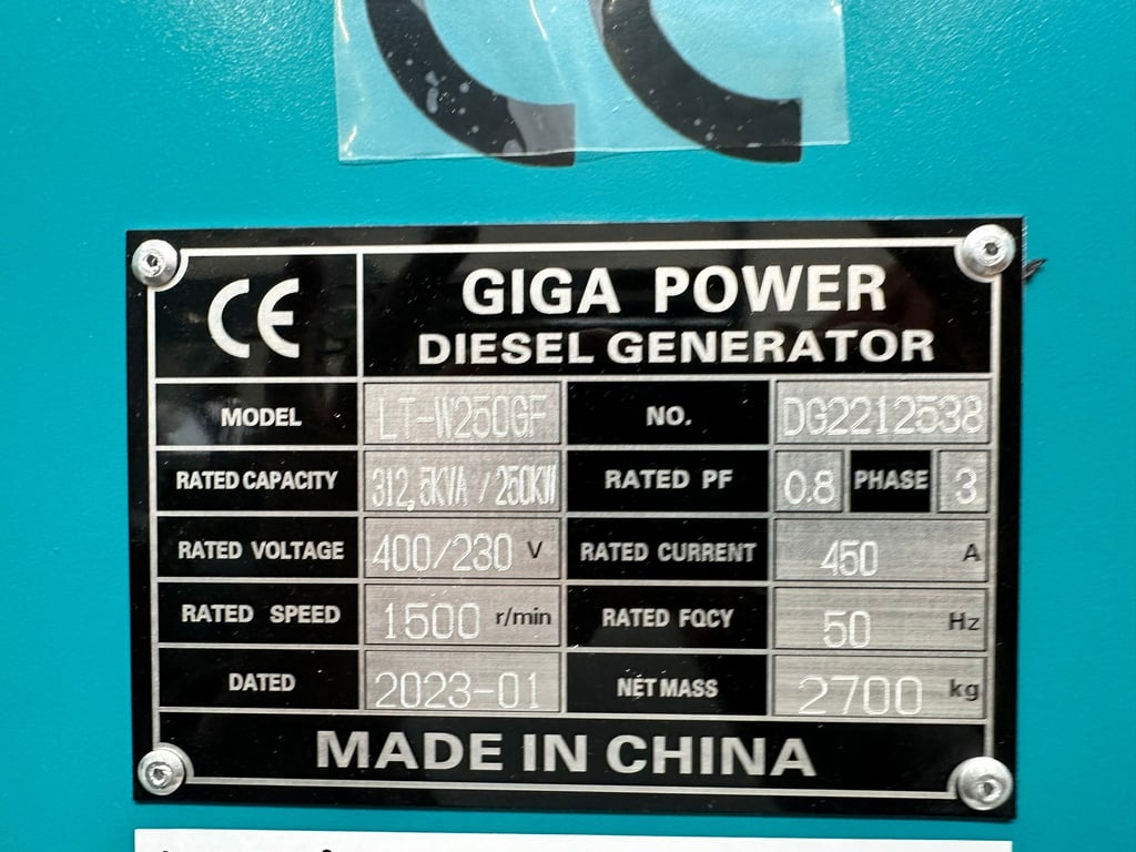 Giga power LT-W250GF 312.5 kVA silent generator 2023 00031844 Giga power LT-W250GF 312.5 kVA silent generator 2023 0 image 10