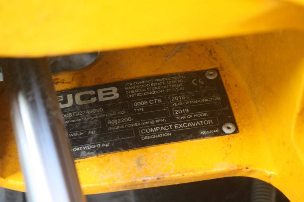 Mini excavator JCB 8008 CTS Diesel 2018 2018 8008 CTS 2018 1 image 6