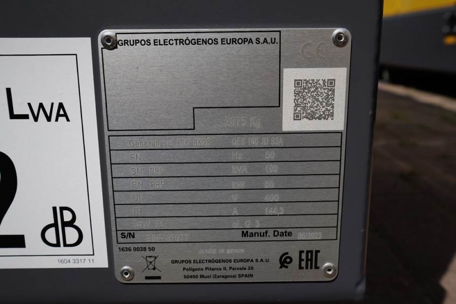 Atlas Copco QES 105 JD S3A ESF Valid inspection, *Guarantee! D 2023 ATLAS COPCO - QES 105 JD S3A ESF - 62233 QES 105 JD S3...