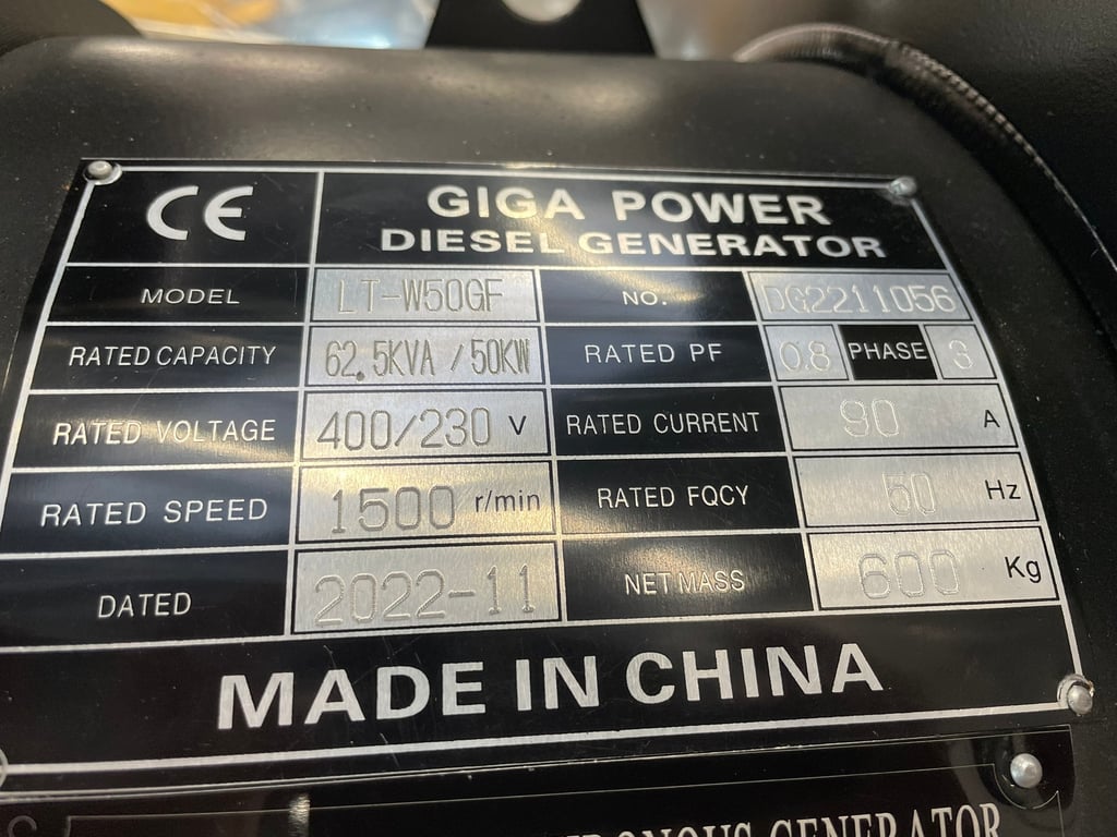 Giga power LT-W50-GF 62.5 kVA Open generator 2022 00031656 Giga power LT-W50-GF 62.5 kVA Open generator 2022 0 image 15