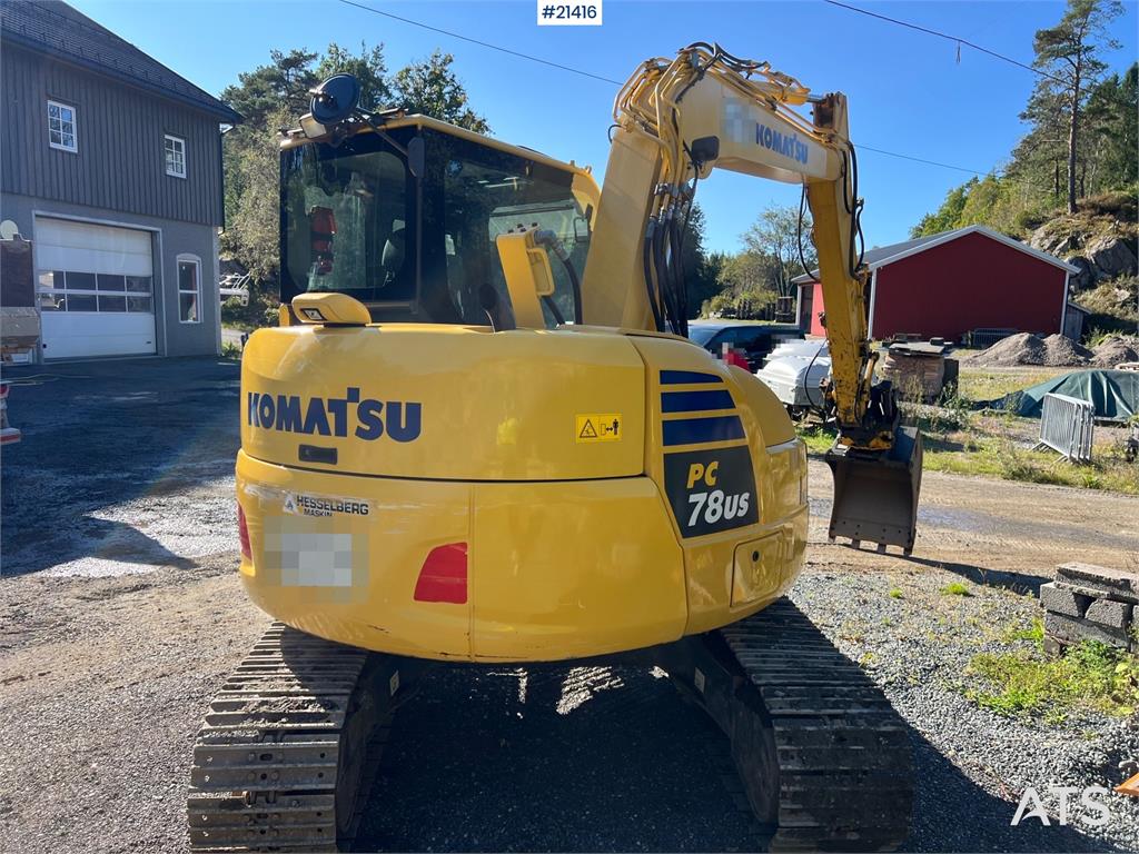 Komatsu PC78us Excavator w/ Rototilt, sanding bucket, narr 2015 21416 PC78us Excavator w/ Rototilt, sanding bucket, narr 2...