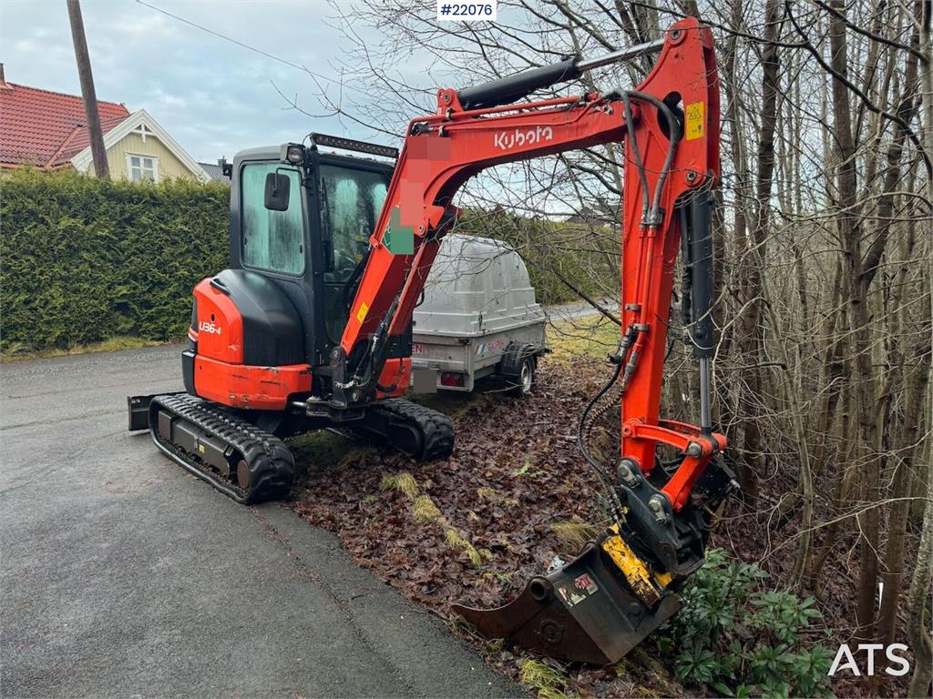 Kubota U36-4 Beltegraver m/ 4 skuffer, rotortilt og klype 2020 22076 U36-4 Beltegraver m/ 4 skuffer, rotortilt og klype 20...