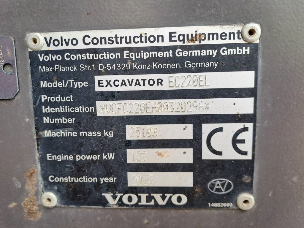 Volvo EC 220 EL (New Undercarriage) 2015 ATR-2127 EC 220 EL (New Undercarriage) 2015 1 Crawler Excavators image 11