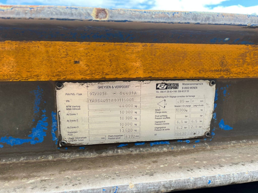Semi-trailer Gheysen and Verpoort 97/3018-S4431A 2003 2003 Gheysen en Verpoort 97/3018-S4431A 2003 1 image 7