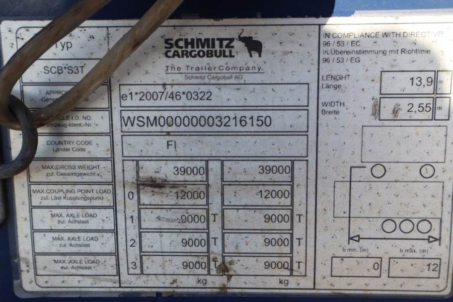 Schmitz Cargobull SCB3ST CoC Documents, TuV Loading Certif 2015 SCHMITZ - Cargobull SCB3ST - 61404 Schmitz Cargobull SCB3S...