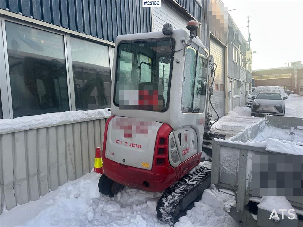 Takeuchi TB216 mini digger w/ 3 buckets. See hours! WATCH V 2013 22166 TB216 mini digger w/ 3 buckets. See hours! WATCH V ...