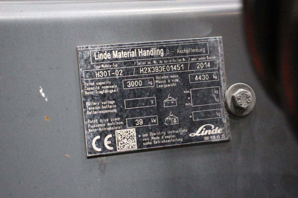 Forklift Linde H30T-02 LPG 3000kg 2014 2014 H30T-02 2014 1 Forklift image 13