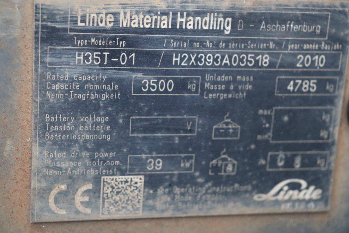Forklift Linde H35T-01 LPG 3500kg 4.05m 2010 2010 H35T-01 2010 1 Forklift image 15