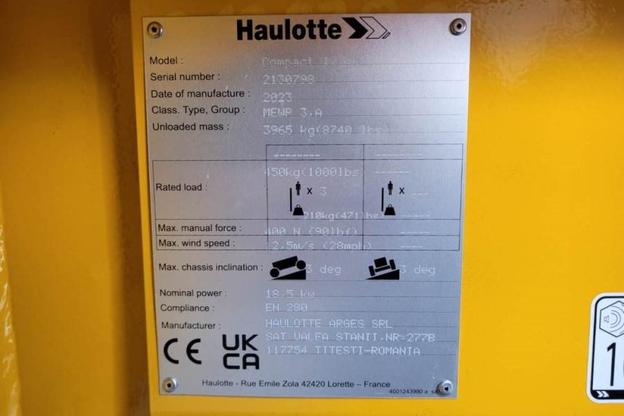 Haulotte Compact 12DX Valid Inspection, *Guarantee! Diesel, 2023 HAULOTTE - Compact 12DX - 61553 Compact 12DX Valid Inspec...