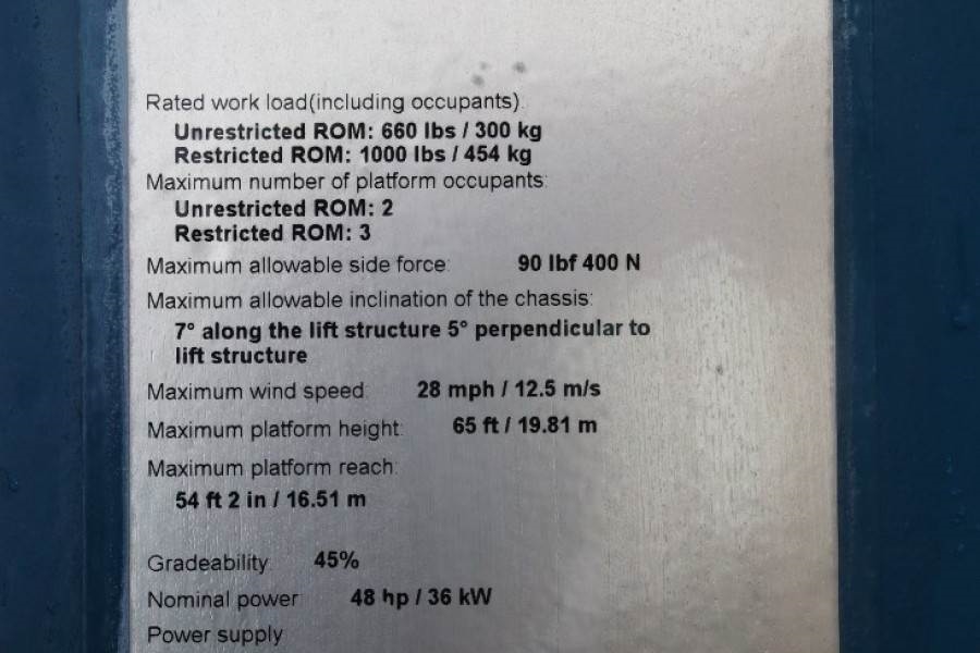 Genie S65XC Valid inspection, *Guarantee! Diesel, 4x4 Dr 2020 GENIE - S65XC - 60555 S65XC Valid inspection, *Guarantee! Di...
