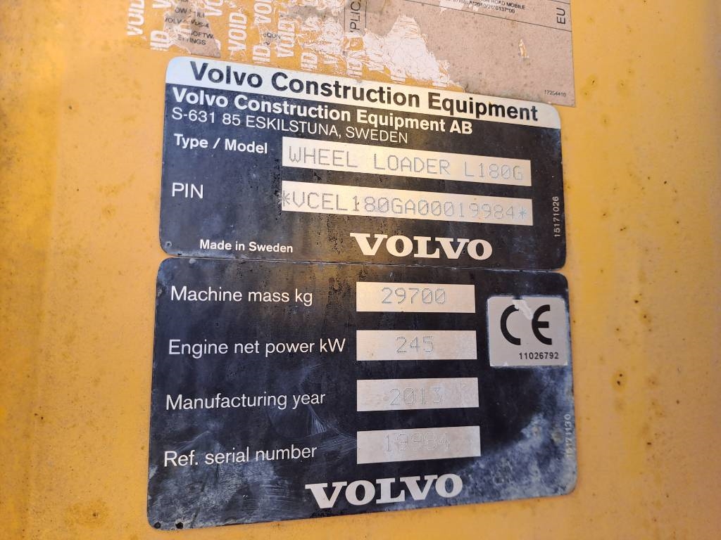 Volvo L180G 2013 ATR-2058 L180G 2013 1 Wheel Loaders image 10