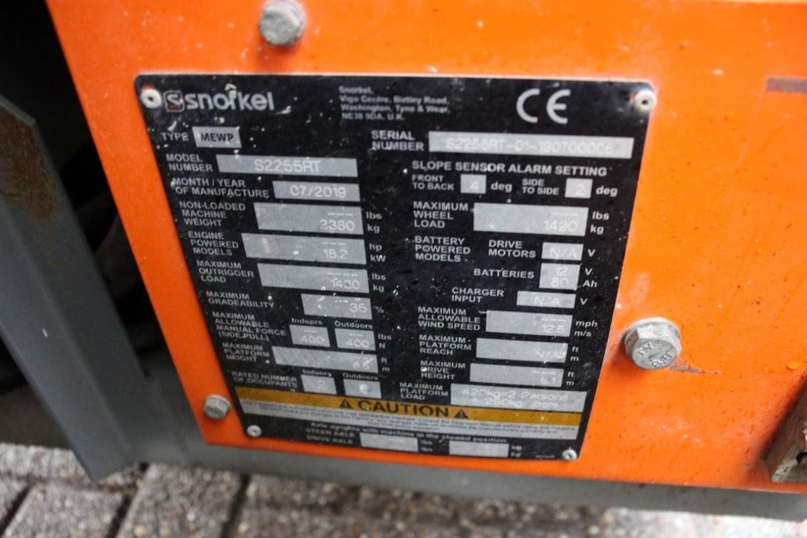 Scissor lift Snorkel S2255RT Diesel 8.5m 2019 2019 S2255RT 2019 1 Scissor Lifts image 14