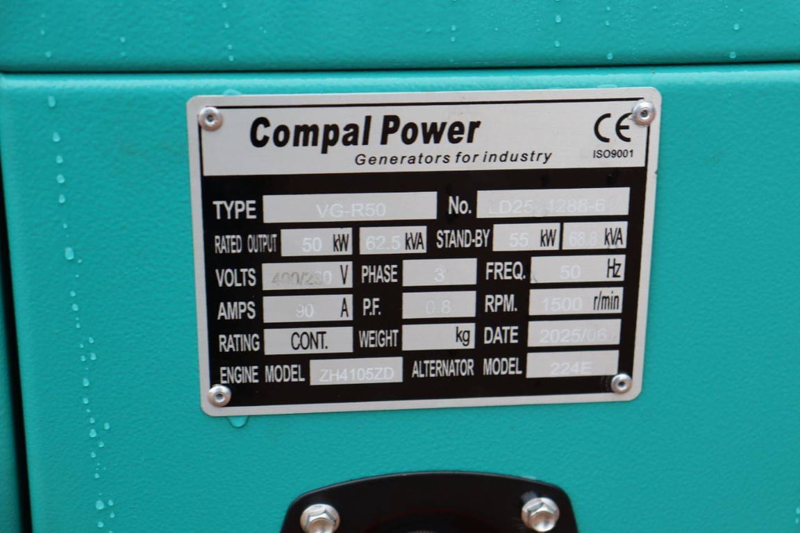 Generator Compal Power VG-R50 Diesel 69kVA 2025 New 2025 compal power VG-R50 2025 0 image 14
