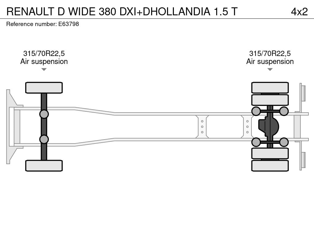 RENAULT D WIDE 380 DXI+DHOLLANDIA 1.5 T 2017 E63798 Renault D WIDE 380 DXI+DHOLLANDIA 1.5 T 2017 1 image 6