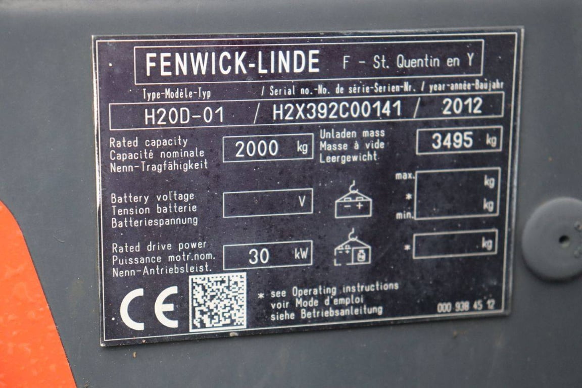 Forklift Linde H20D-01 Diesel 2000kg 6m 2012 2012 H20D-01 2012 1 Forklift image 15