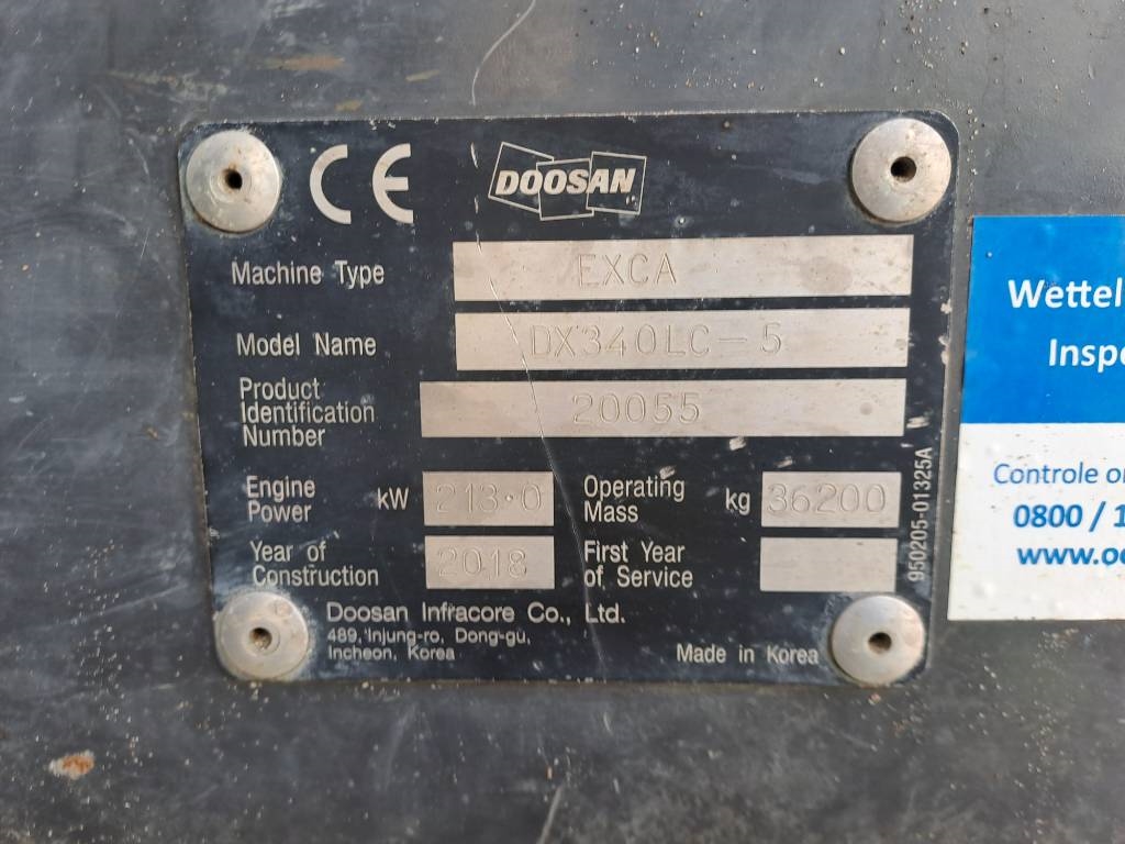 Doosan DX 340 LC-5 (Full Topcon 3D GPS) 2018 ATR-2066 DX 340 LC-5 (Full Topcon 3D GPS) 2018 1 Crawler Excavators image 11