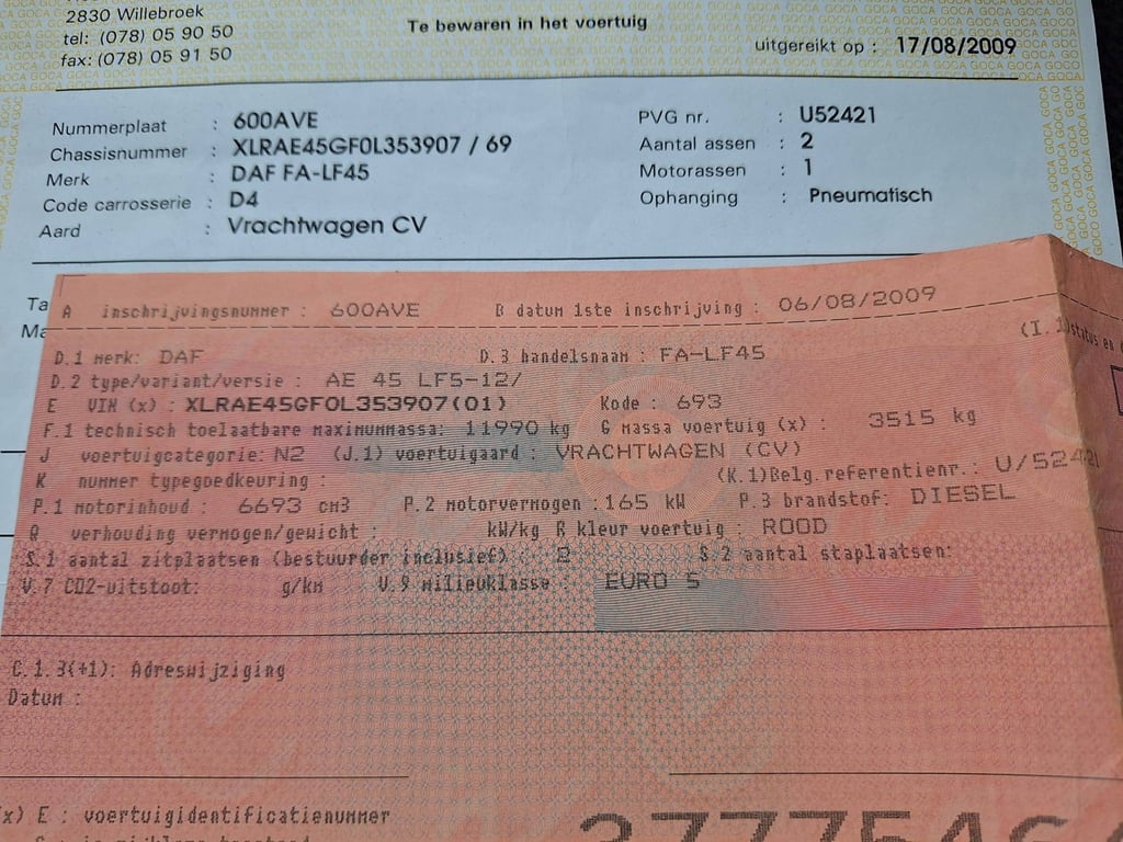 Loading truck DAF LF45-220 Diesel 2009 2009 DAF LF45-220 2009 1 image 12