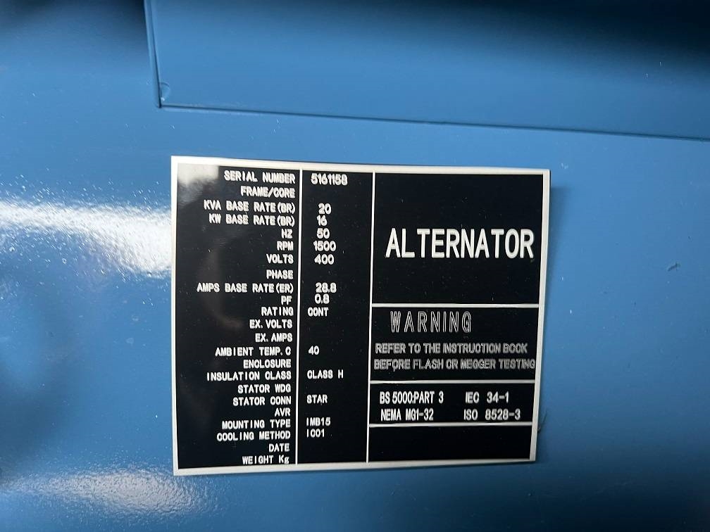 Ricardo 20KVA 16KW SILENT GENERATOR 3 PHASE 50HZ 400V NEW 2023 5035 Ricardo 20KVA 16KW SILENT GENERATOR 3 PHASE 50HZ 400V ...